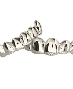 Silver Solid Top and Bottom Grillz