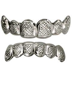 Silver Solid Top and Bottom Grillz