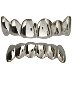 Silver Solid Top and Bottom Grillz