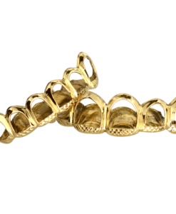 Gold Open Face Top and Bottom Grillz