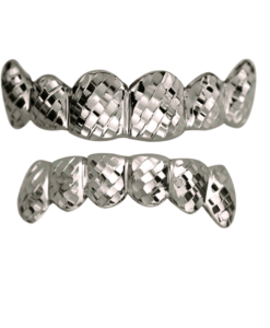 Silver Solid Top and Bottom Grillz