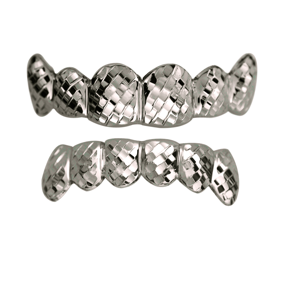 Silver Solid Top and Bottom Grillz